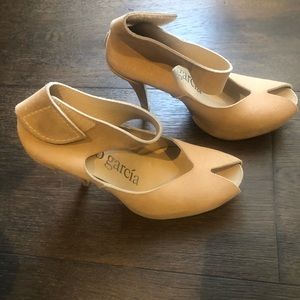 Pedro Garcia Tan Patty Suede Platform Sandal